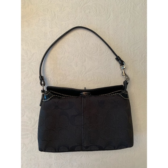 Coach Black Signature Collection Turnlock Wristlet - Picture 5 of 7